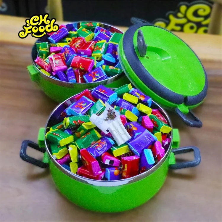 Wholesale and OEM Fruit Flavor VC Bubble Gum with Tattoo in Lunch Box Halal Candy for Kids Chewing Gum Candy