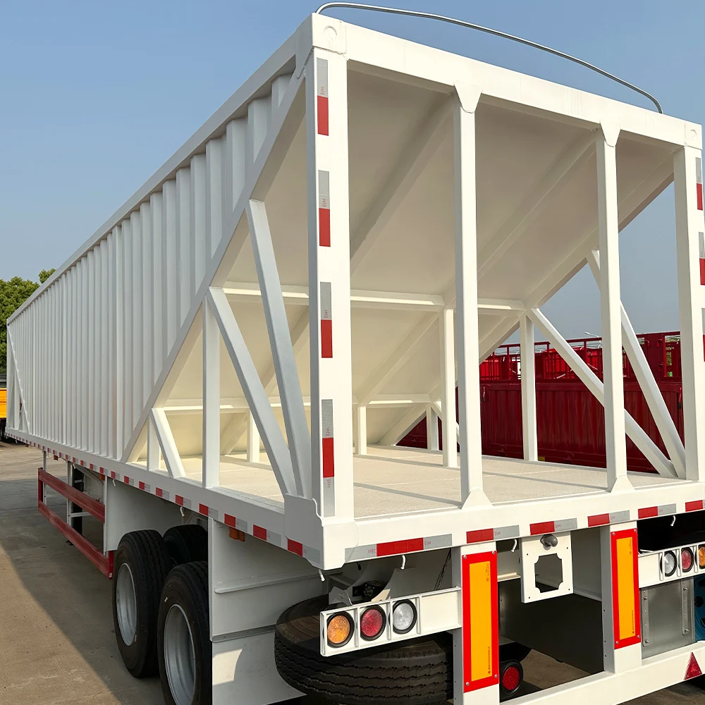 2 Axles Hopper Bottom Steel Semi-Trailers for Grain Cargo Transport Silo Type-Available for Sale