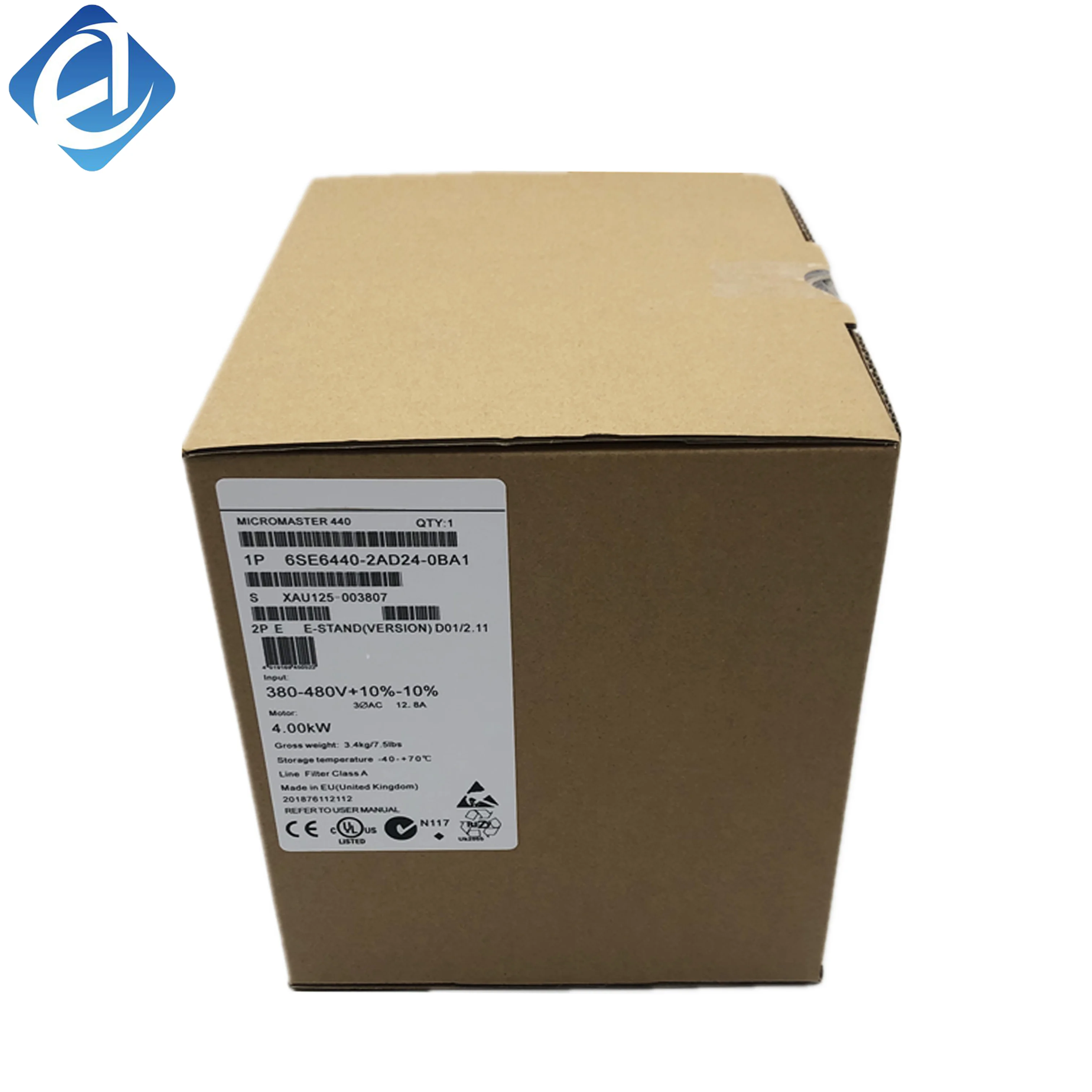 New Original 6SE6440-2AD24-0BA1 MICROMASTER 440 inverter. For 1-phase 230V input, 4.0kW motor speed control, built-in filter, high dynamic response, multiple control modes, overload protection