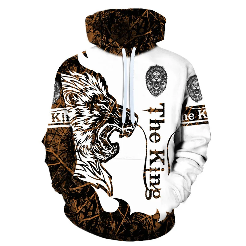 The Lion King Pattern Printing Men's Hoodie High Quality Fabric 3d ...