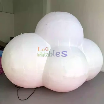 Party Led Lighting White Giant Inflatable Clouds Balloon Inflatable Hanging Cloud for Advertising Promotional