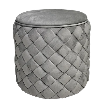 Round Velvet Ottoman Pouf Living Room Stool Foot Stool