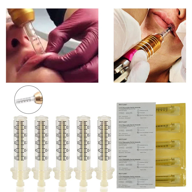 Пистолет для мезотерапии, стерильная игла, адаптер, распылитель, иглы с гиалуроновой кислотой, 0,3 мл, 0,5 мл, ампульная головка для ампульной гиалуроновой ручки
