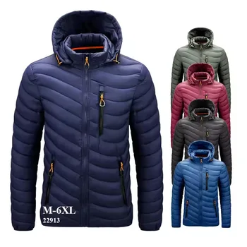 Winter casual outdoor men's cotton jackets custom removable hooded large-size puffer jackets