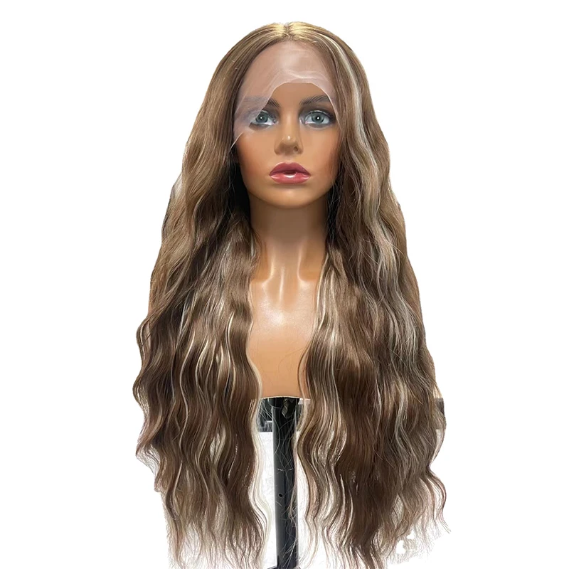 Factory 26 Inch Loose Deep Wave Wig HD Transparent Lace Frontal  Wig Mid Part Blonde Brown Lace Front Wig