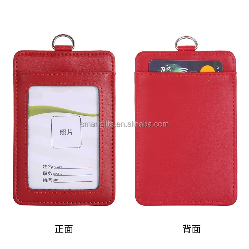 Wholesale Vertical and Horizontal PU Leather ID Card Holder Badge Holder ID card,10 Pieces