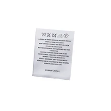 Wash instructions for the inside of the garment label custom logo satin woven packaging label for clothing