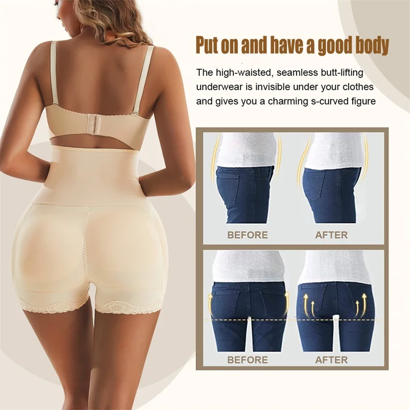 Spandex Plus Size Women Body Shapewear Padded Buttocks Panties Hip Pads Tummy Butt Lift Shaper manufacture