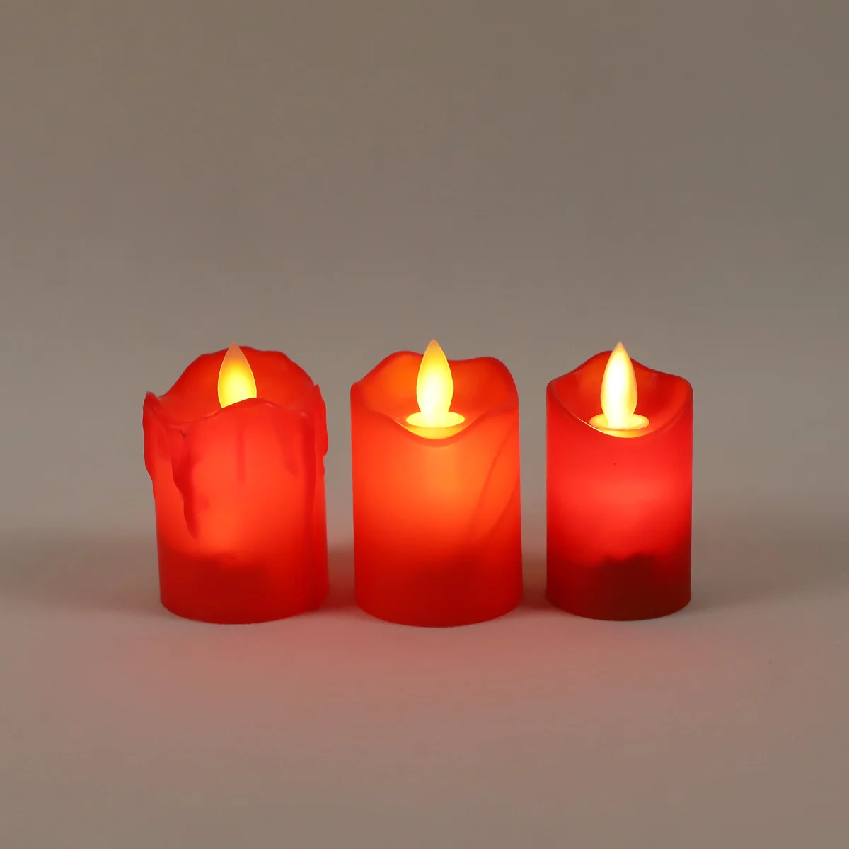 Romantic Tea Lights LED Battery Flameless Candles with Flickering Flashing Christmas Candle 3d Real Flame Plastic