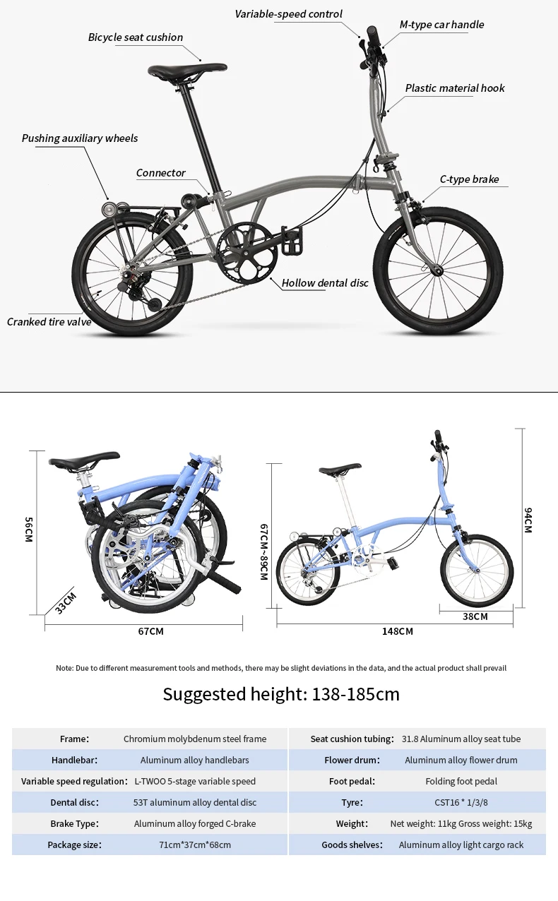 KOSDA Factory hot selling bicycle folding bike factory price 16 inch steel mountain folding bicycle