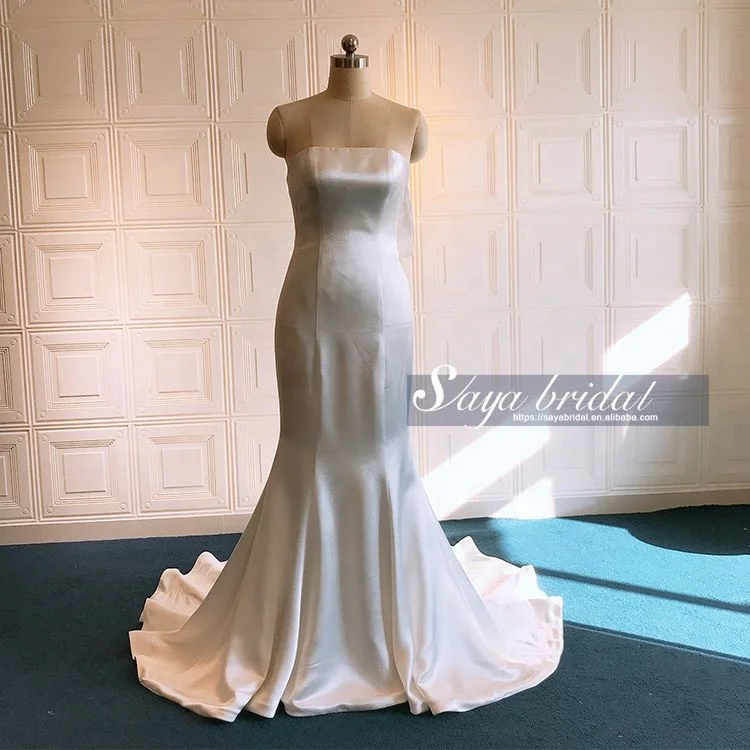 Acetato De Vestido De Novia Sin Tirantes De Cola De Pescado De Estilo  Japonés,Diseño Simple,Vestido De Moda - Buy Vestido De Novia Sirena,Cola De  Pez Sin Tirantes,Último Diseño Simple Vestidos Product on