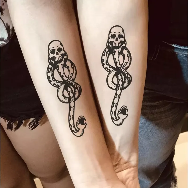 Magic Death Eaters Dark Mark Mamba Snake Temporary Tattoo for Costume Party Day of the Death Tattoo