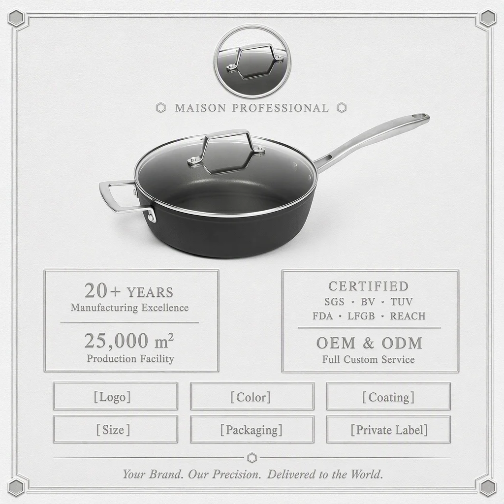 Modern Eco-Friendly Aluminum Non-stick Frying Pan & Casserole Pot Cookware Set for Kitchen Cooking