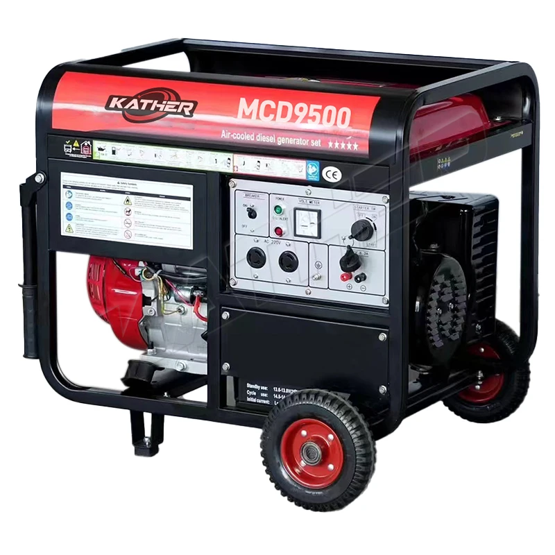 KATHER Generador de Motor Diesel Eléctrico de Arranque Manual 8kw 10kw 10kva Fuente de Alimentación de Emergencia Generador de Marco Abierto Central Eléctrica