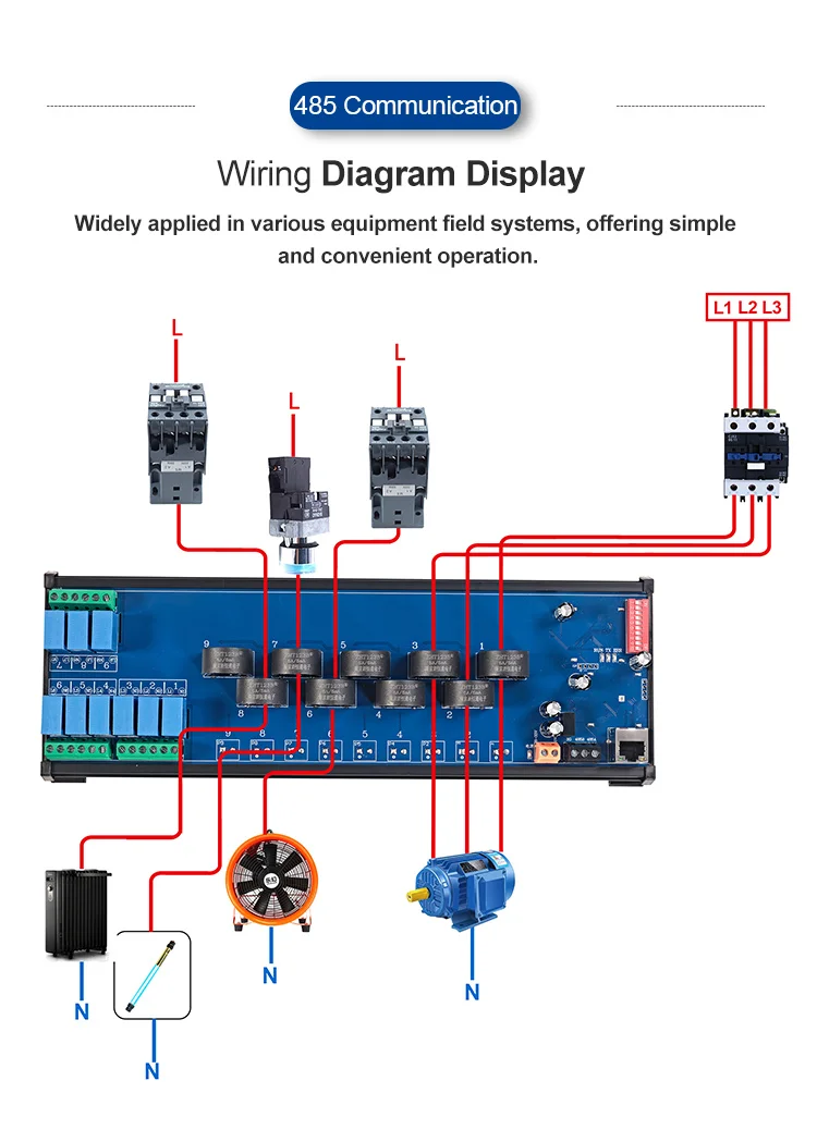 product huaqingjun 12 channel rs485 ac current voltage transformer detect module modbus rtu communication acquisition module338-10