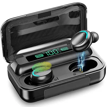 Free Sample F9 Earphone 9D Hifi Stereo LED Display Waterproof In Ear Headphone & Earphone TWS F9 Wireless Earbuds