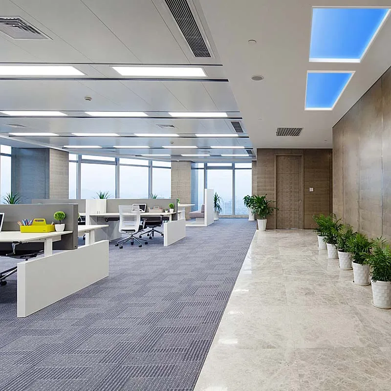 LED Intelligent Blue square Flat Led Panel for Office Lighting Skylight Roof Window Automatic Industrial Living Room