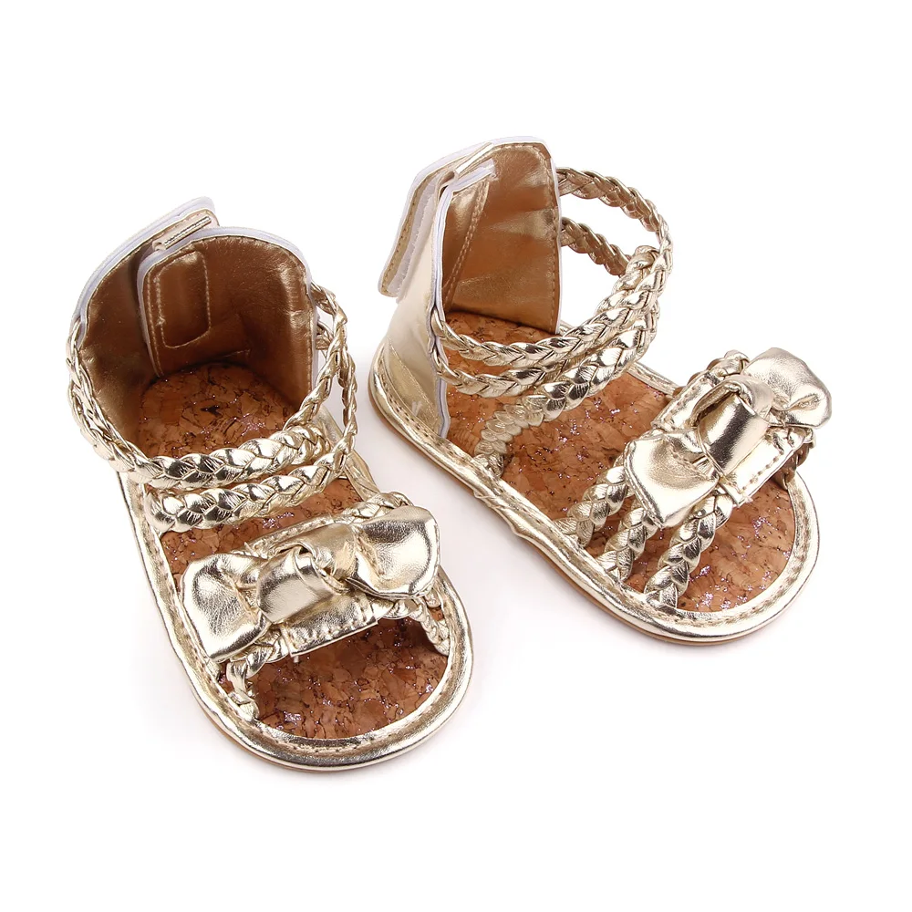 FALCOTTO - Girls Gold Leather Sandals | House of Bimbi