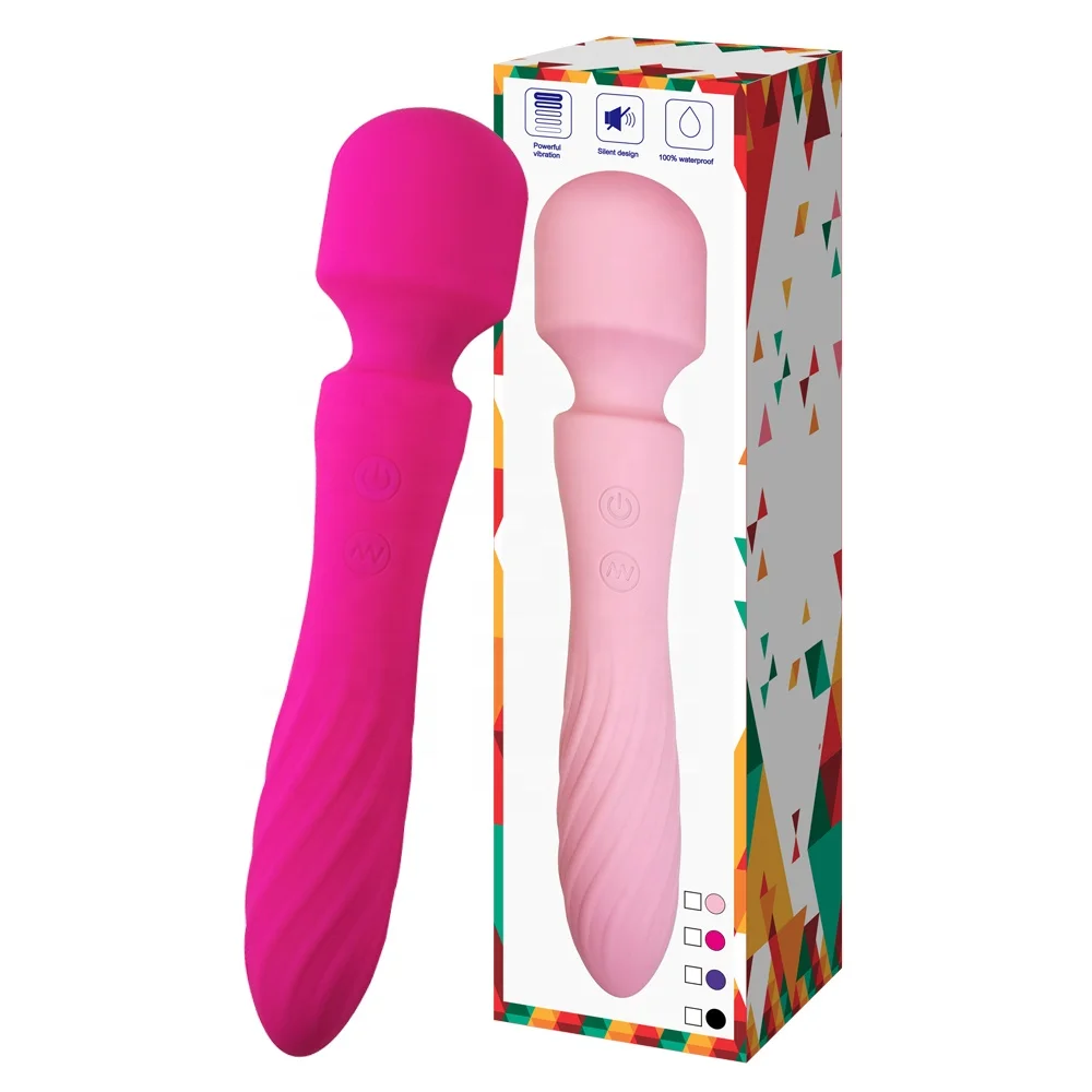 Women's 30 Modes Vibrator 10 Speed Handheld Double-Ended USB Rechargeable  Waterproof Mini Personal Wand Massager Adult Toys