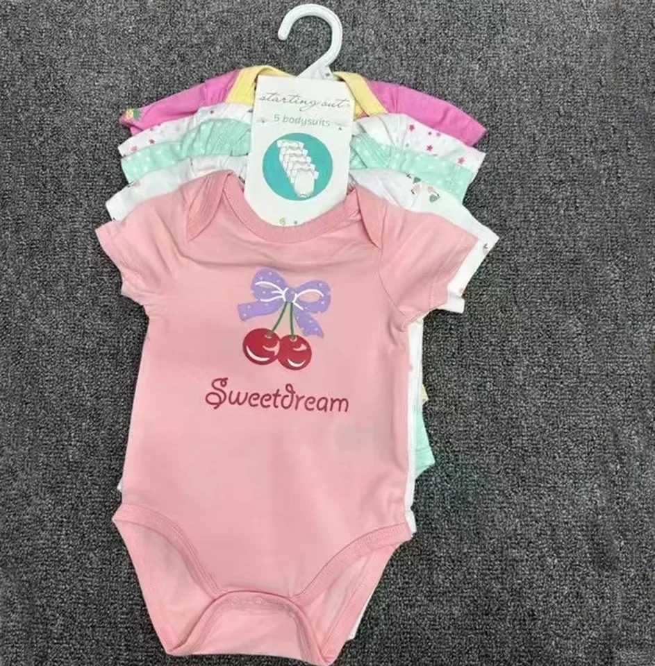 2023 Branded Garment Stock Newborn Baby Clothes Summer Newborn Baby
