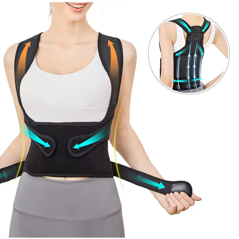 Adjustable Back Brace Body Orthopedic Posture Sitting Shoulder Posture Corrector Shirt Vest Strap With Girdles Back Support Belt