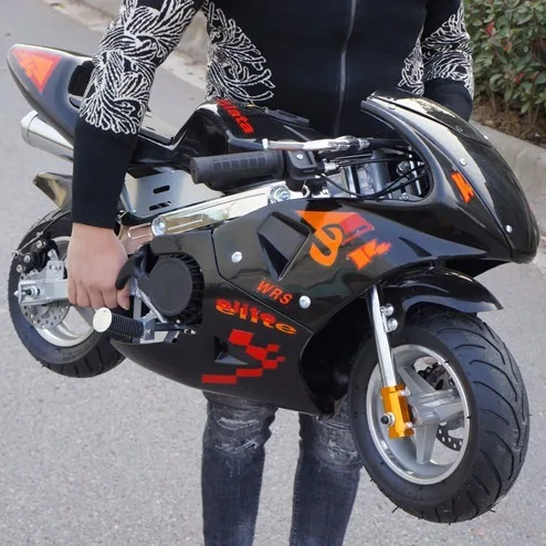 Mini Scooter Pocket Bike 49cc Two-Stroke Gasoline Powered Children's Pit Bike Mini Teen Motorcycle