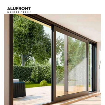 Alufront As2047 Australian Sliding Door Double Glass External Patio Door Exterior Soundproof Balcony Aluminum Sliding Doors