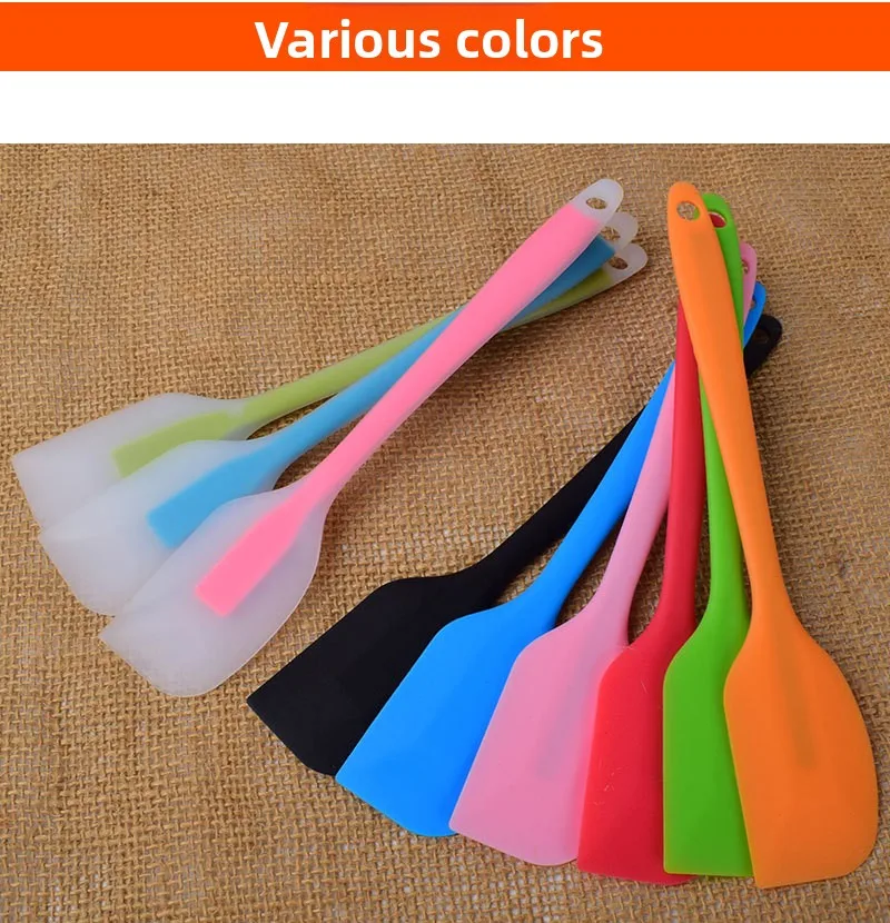 Integrated Full-Coverage Transparent Silicone Spatula Mixing Cream and Butter Rubber Scraper Cake Baking Tool for Home Use factory