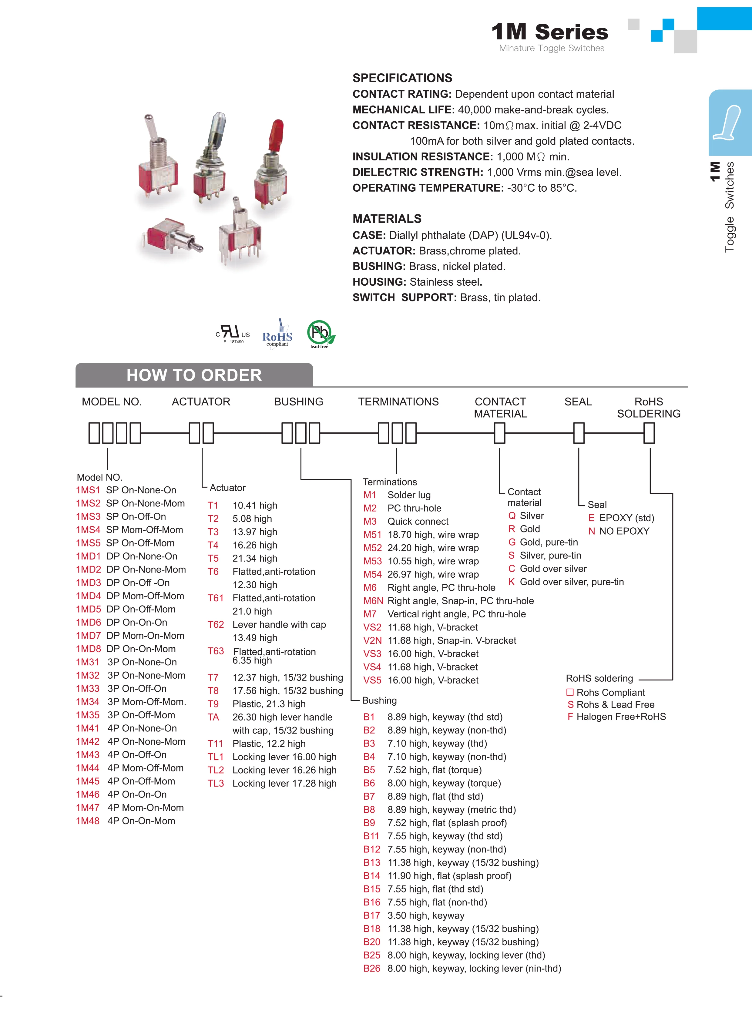 3 Position Motorcycle Maintained 12v Miniature Toggle Switch 6pin Dpdt ...