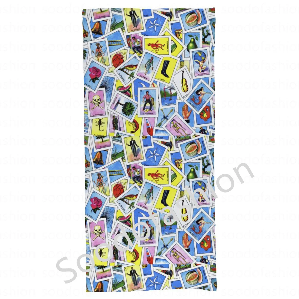 2024 Factory Cheap Price Custom Cartoon Mexican Bingo Game Card Party Supplies Quick Dry Beach Towel