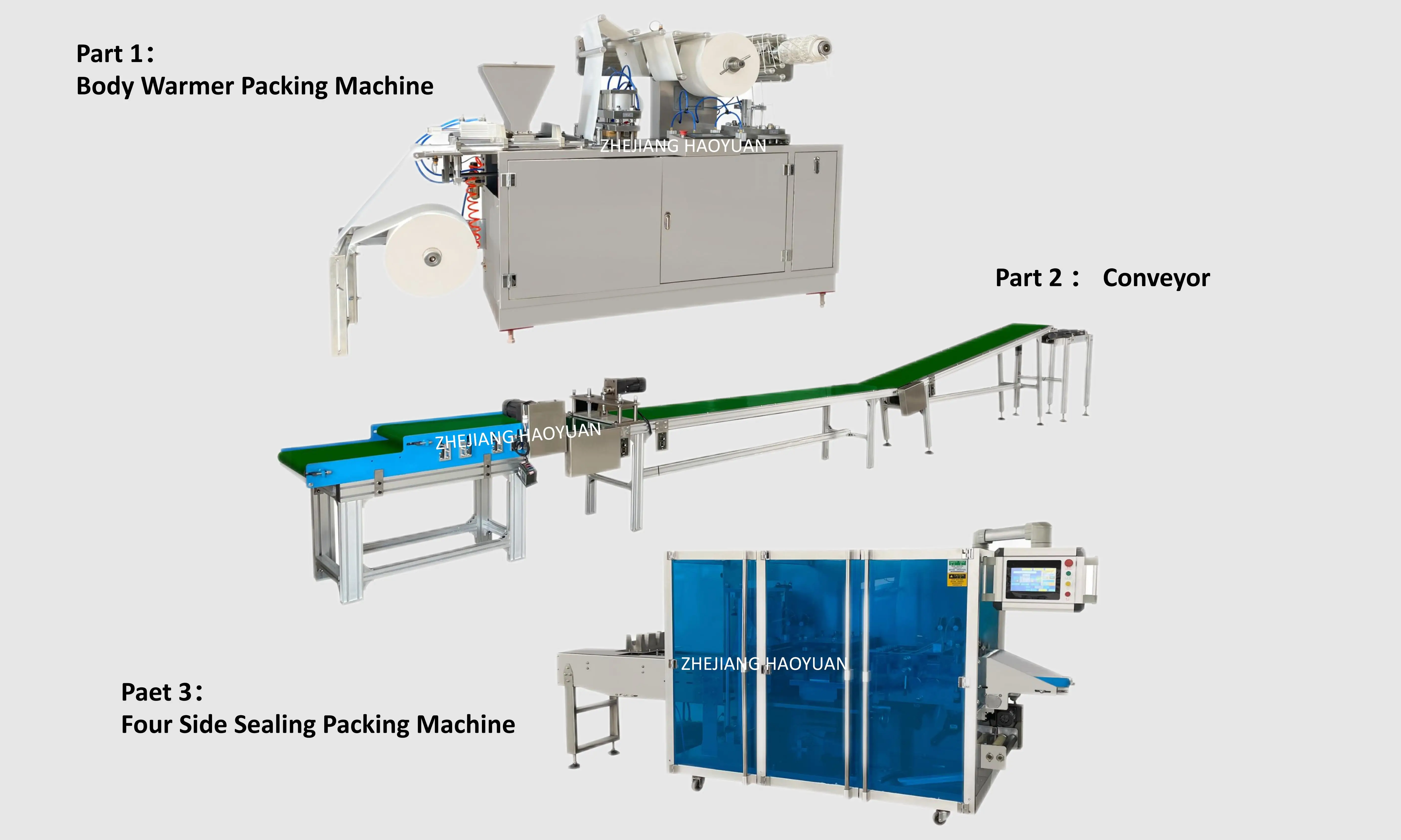 HY-330A Automatic body/hand Warmer Pad Making Machine four side sealing powder adding filling  Packing Machine details