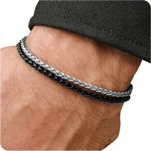 Galis Mens Dvir Natural Stone Non-Tarnish Rope Chain Bracelet Stylish Birthday Gift for Dad Husband Boyfriend Made in China