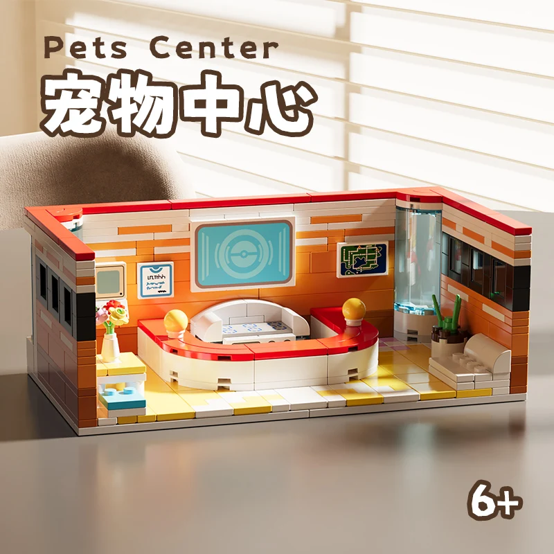 CAYI Pet Center Mini Room Role-Playing Building Block Set Creative Assemble Bricks Blocks Custom Moc Educational Toys for kids