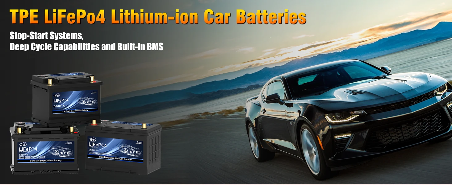 Car Start-Stop 12.8V 60Ah  Lithium Iron Automotive Battery Rechargeable Storage LiFePO4 Car Battery Portable Emergency Power supplier