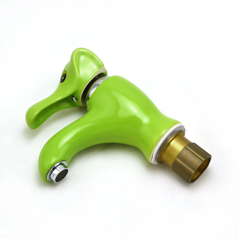Modern Cartoon Elephant Design Thermostatic Faucet for Kindergarten Single-Hole Mounted Bathroom Basin Faucet for Children