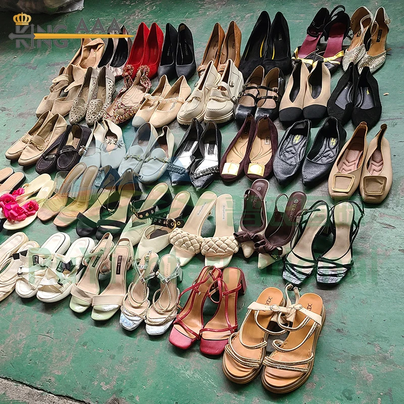 Top Grade Ladies Flat Wedges Used Shoes Women Second Hand Shoes