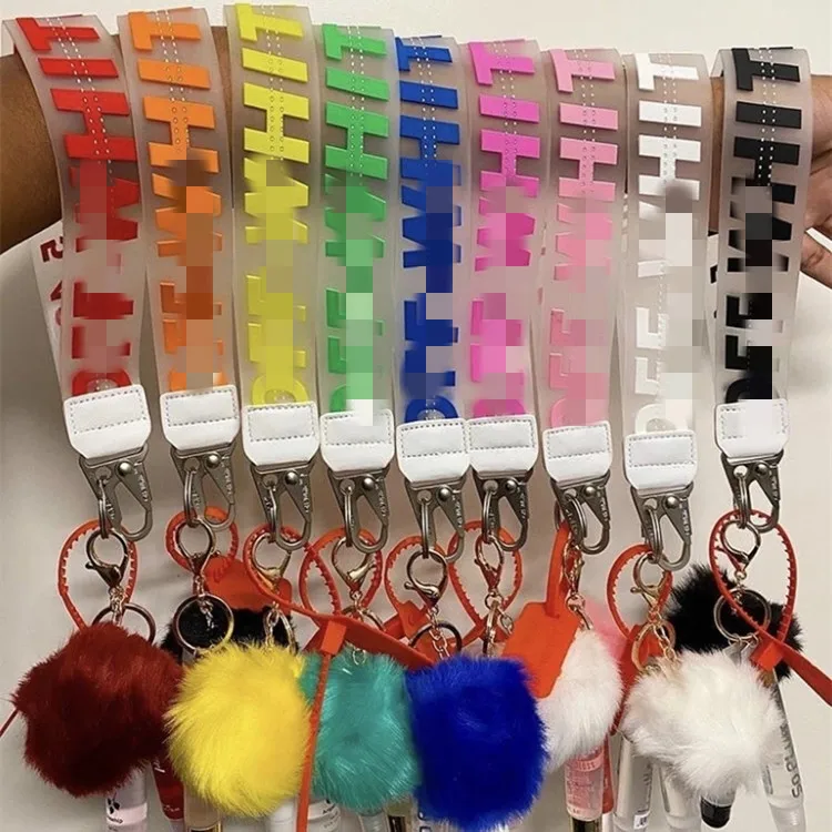 Low MOQ o ff white keychain lanyard