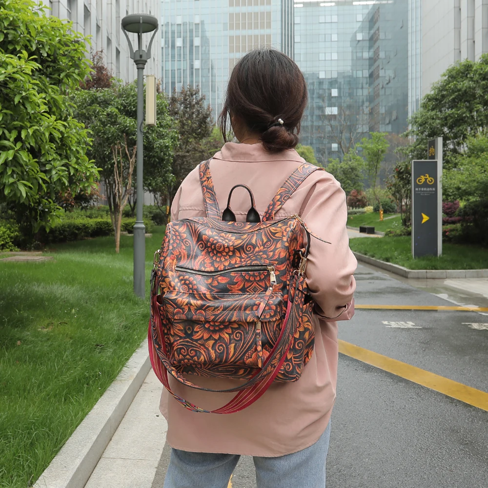 Leather Backpack Tribal Sunflower Travel Shoulder Bag For Women Ladies Girls Leather Backpack Tribal Sunflower Travel Shoulder Bag For Women Ladies Girls