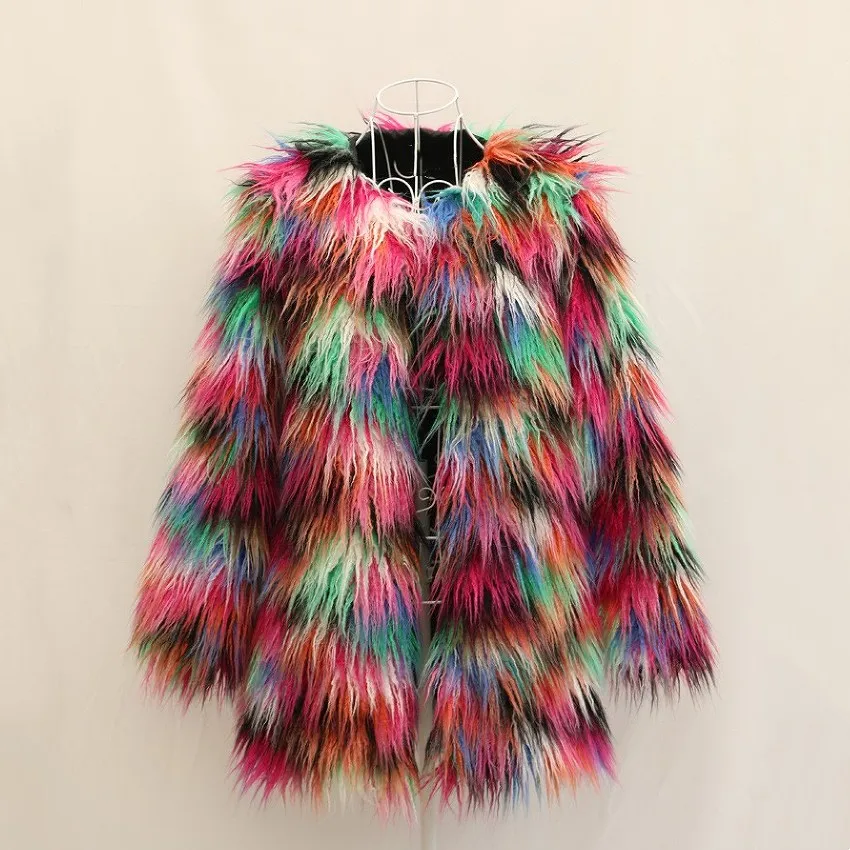 gaga coat multicolored faux fur jacket