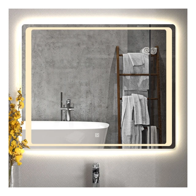 HIXEN 18-3 LED Bathroom Explosion Proof Bathroom Mirror Anti Fog Bathroom Mirror with Touch Screen Switch Bluetooth