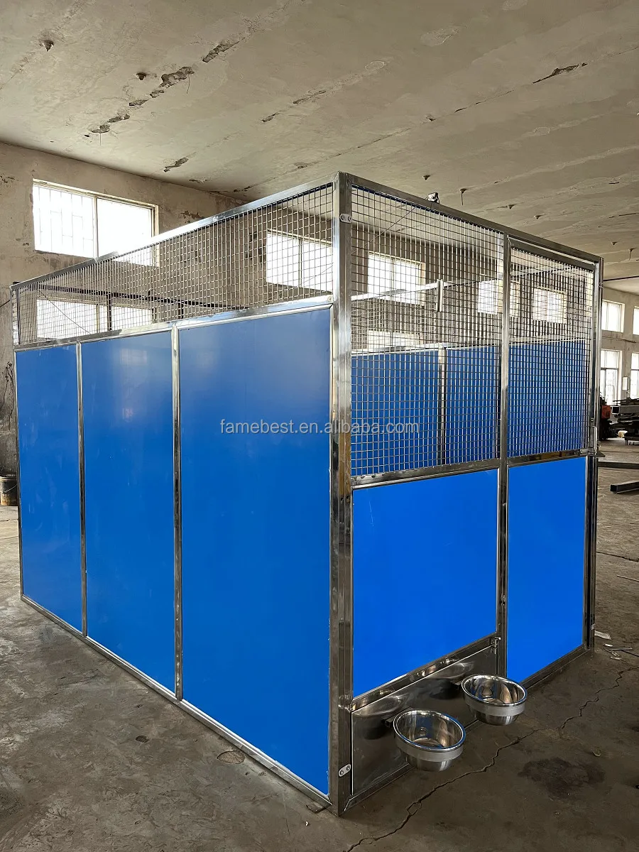 Pet Boarding Vet Indoor Glass Door Dog Kennels Customized Stainless