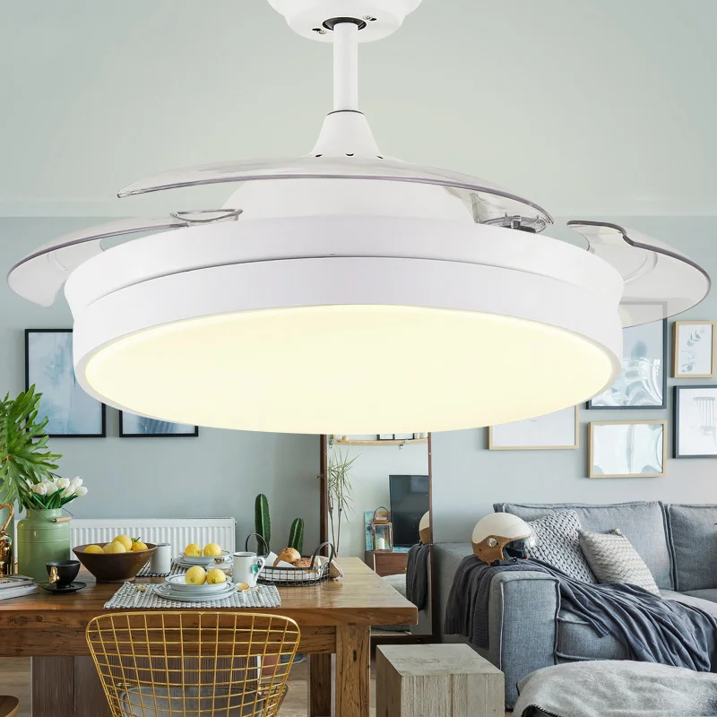 42 Inch Beautiful and elegant Hidden blade lamp lighting folding ceiling fan light