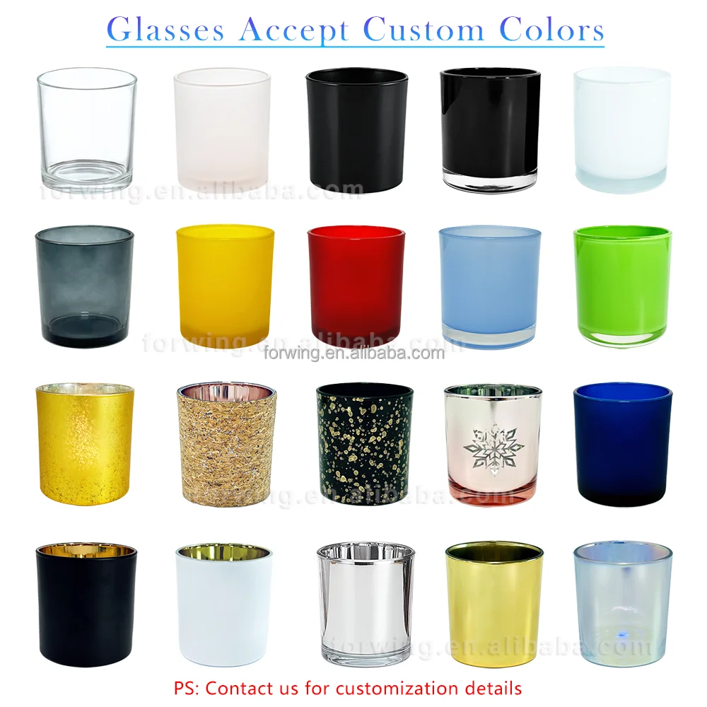 Wholesale 10oz 300ml clear candle glass jar with metal gold lid empty candle container for candle making details