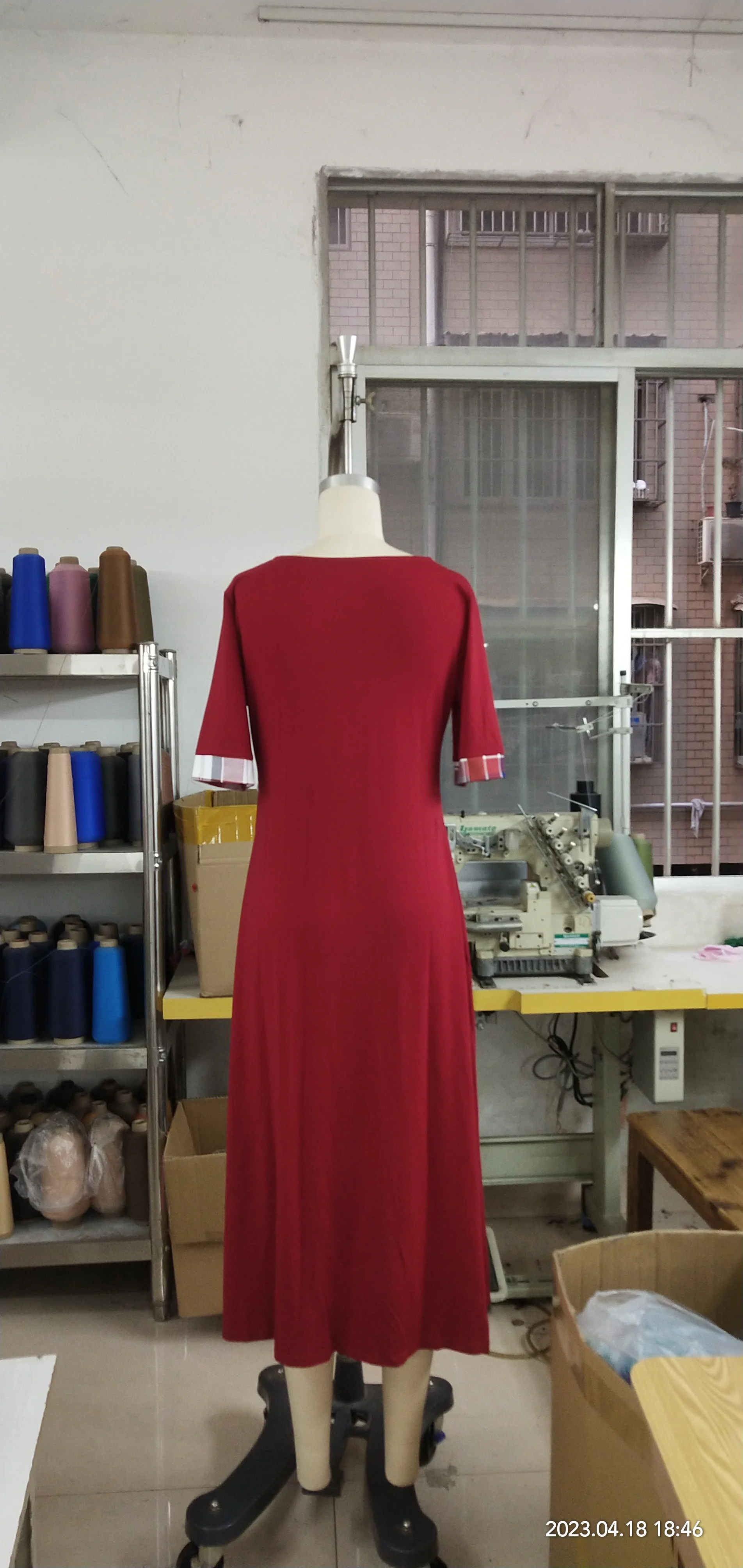 Summer Woman Cotton Dress 2021 Shortsleeved Large Swing Fashion Trendy Contrast Color Elegant