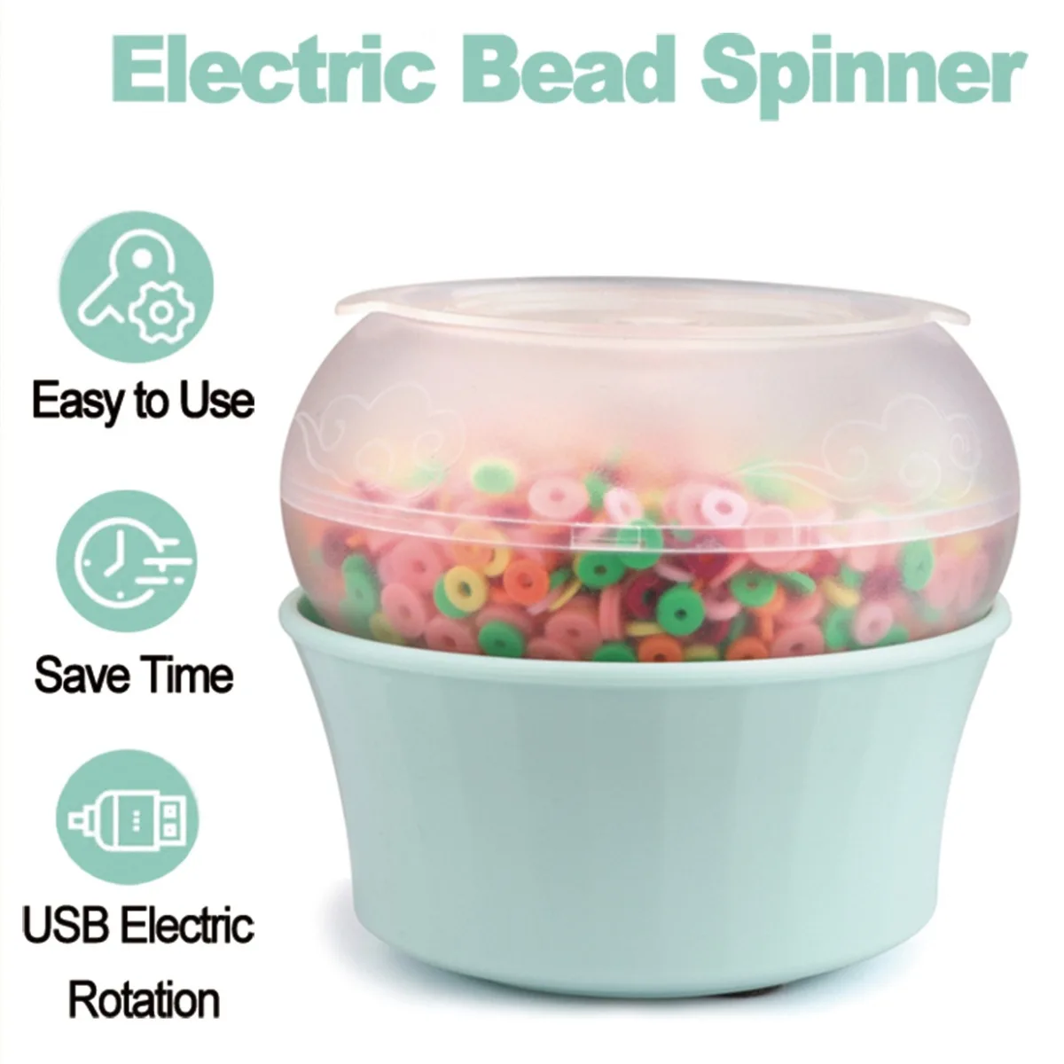 Spinner à Perles Double Bol – Kit Complet 1000 Perles Colorées + 2 Aiguilles Pour Bijoux DIY Rapide