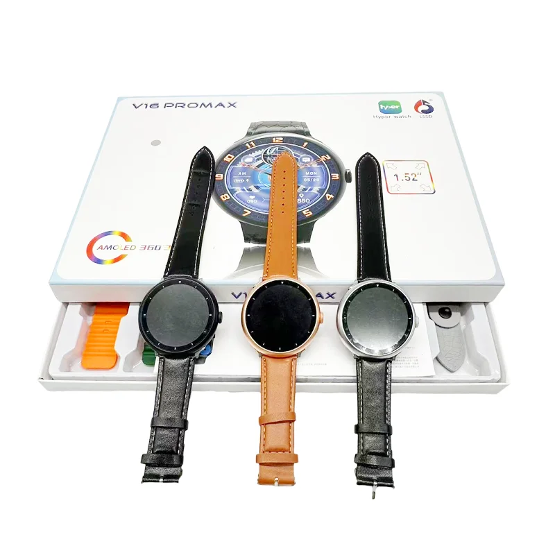 V16 Pro Max Smart Watch Set Mens Luxury 7+1 Gift Box Watch Trend Smart Watches BT Call Multiple Strap Fitness Fashion Digital