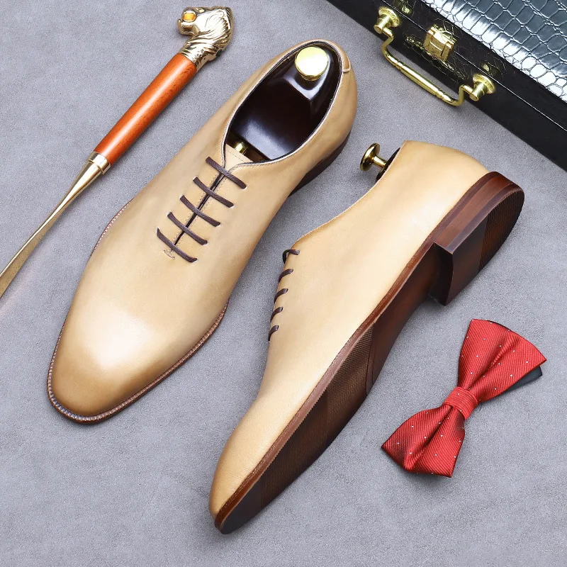 Wholesale Luxury Leather Shoes Men Custom Logo Men Dress Shoes Genuine
