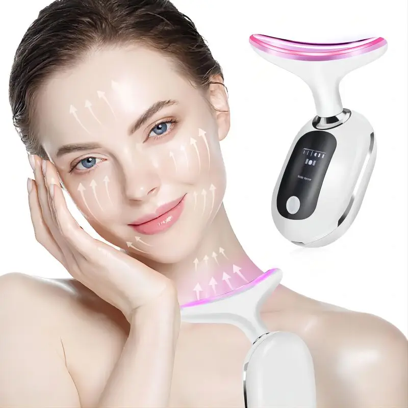 Ems Face Neck Lift Beauty Device Facial Massager Red Light Therapy Double Chin Remover Skin