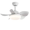 Ventilateur de plafond 26 pouces à fréquence variable, blanc, 5 pales blanches, à intensité variable, télécommande