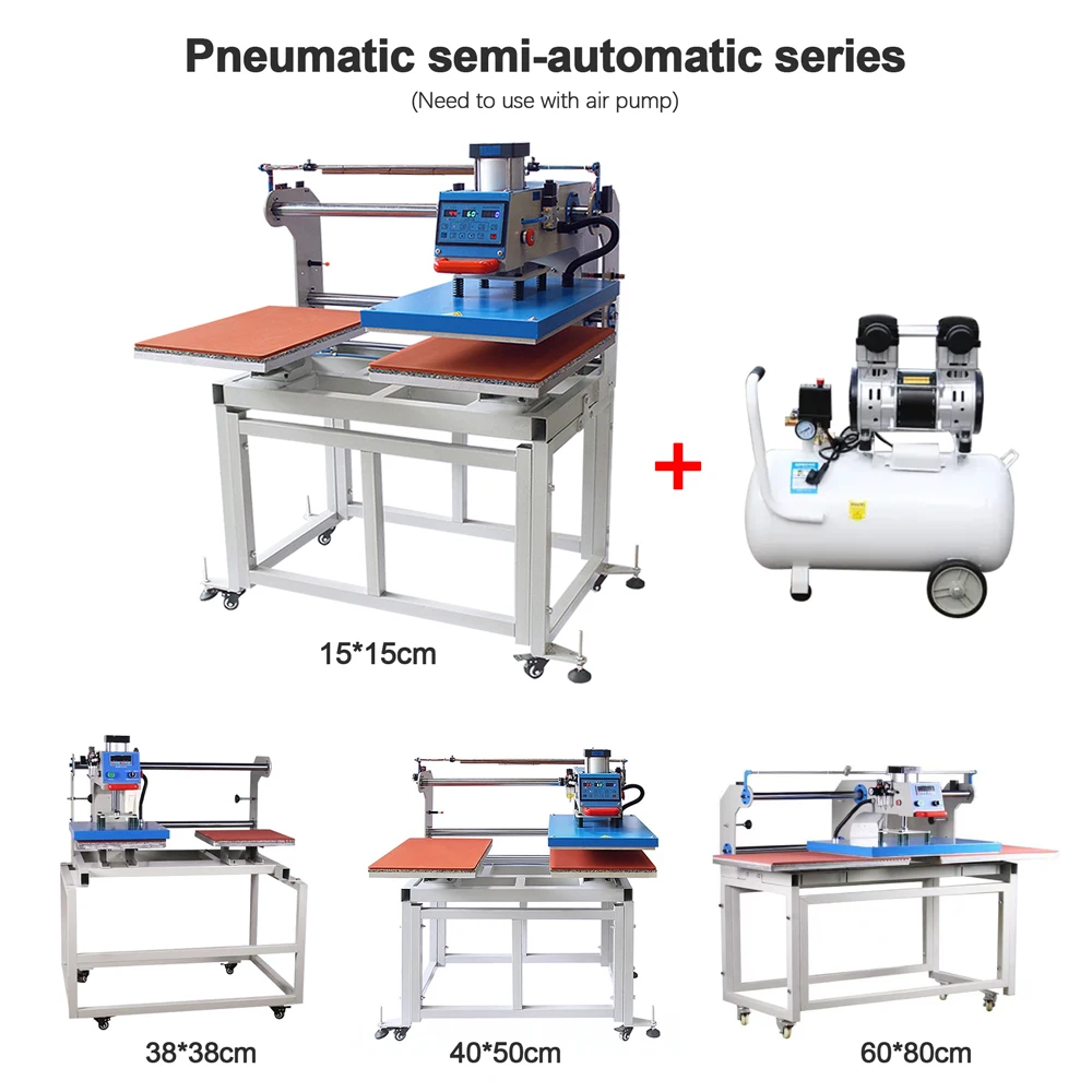 Factory Hot Sell Electric Air Pressure Pneumatic Automatic Dual-Position Heat Transfer Printing Press Machine - Image 2